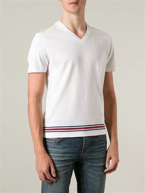 white gucci v neck t shirt|gucci t shirt men white.